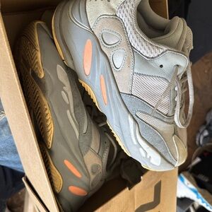 Gray and Orange Athletic Sneakers
